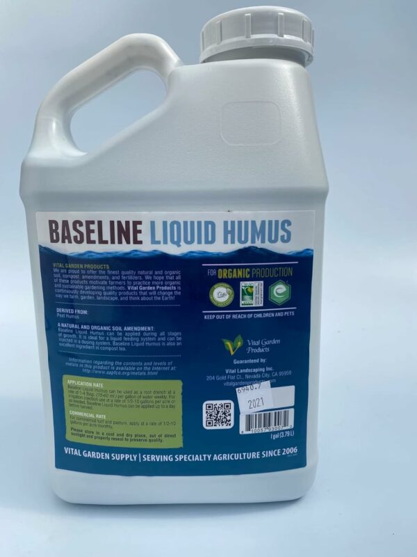 Baseline Liquid Humus 1 Gallon Jug - CDFA Organic Certified - Natural and Organic Liquid Humus Concentrate - Image 2