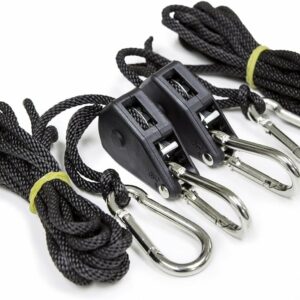 7FT Adjustable Nylon Rope Metal Ratchet Hangers (Pair of 1/8" (150LB Max))