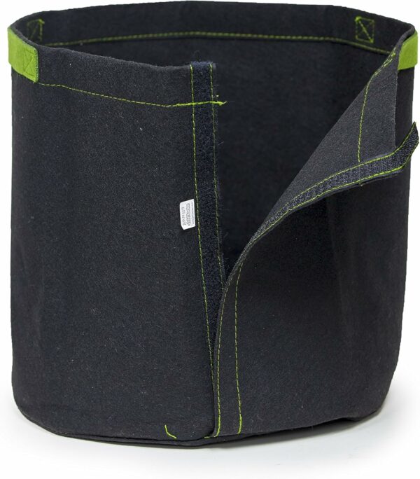 5pcs 1-Gallon Transplanter Fabric Pots/Breathable Planting Grow Bags w/Open-Lock-Strap & Handles (Black) - Image 12